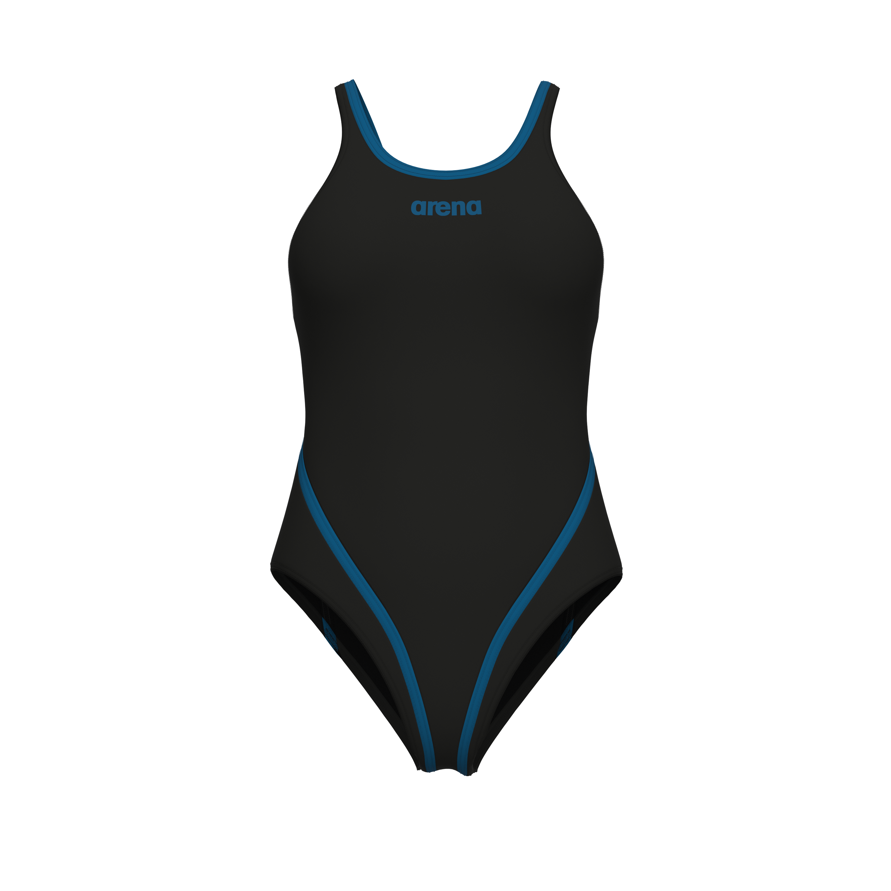 Arena Womens Solid Swimsuit Tech Back - Black Blue Cosmo