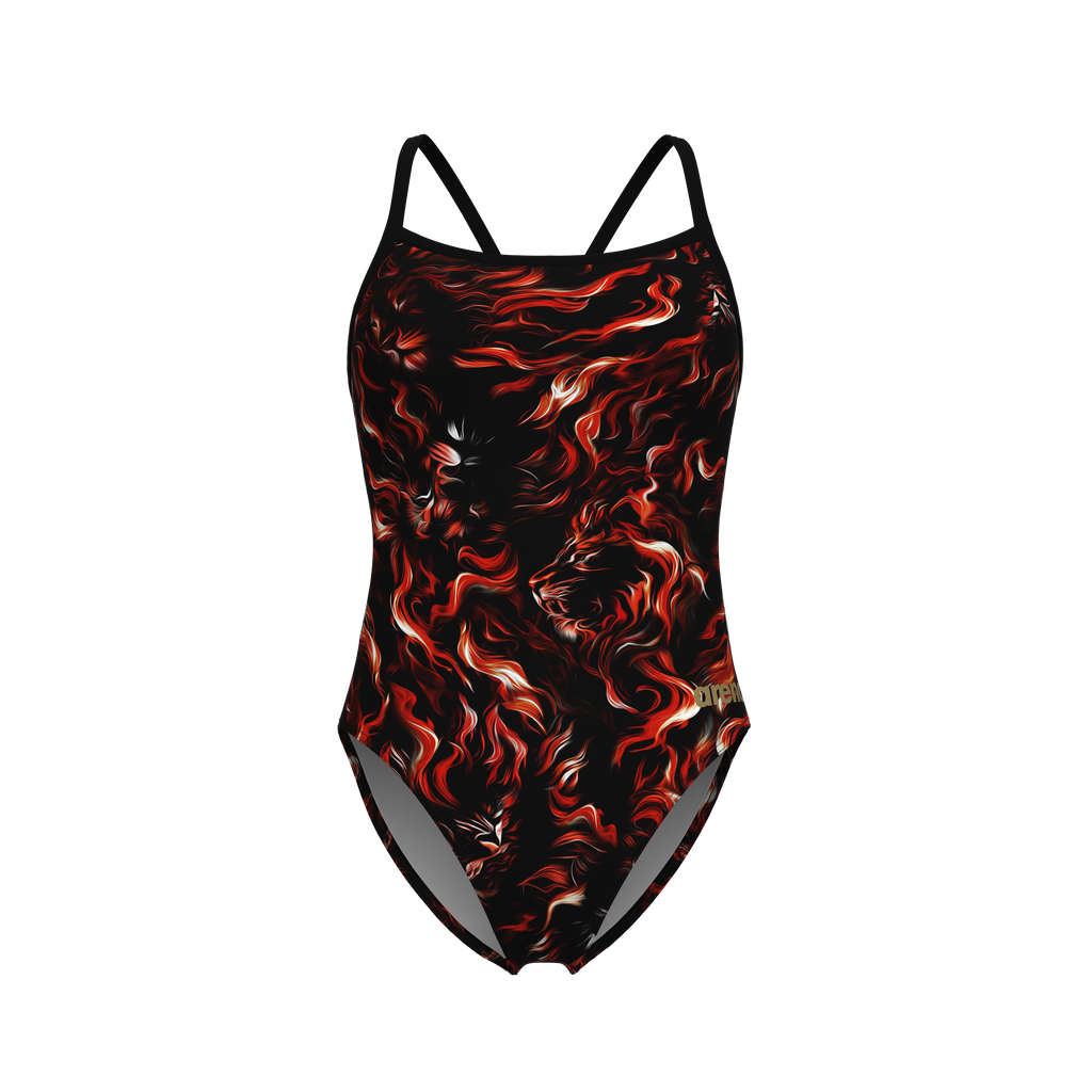 Arena Womens Graphic Swimsuit Black Multi