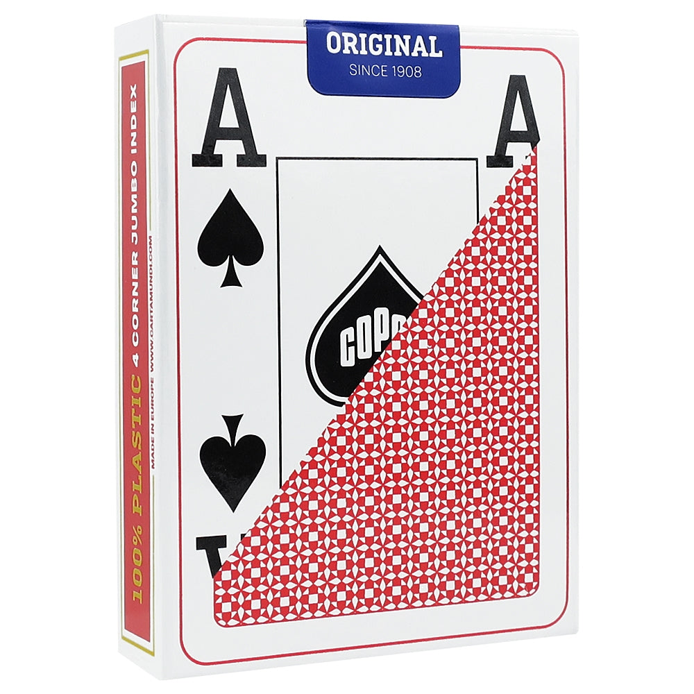 Copag - Red 4 Corner Jumbo Index Plastic Playing Cards