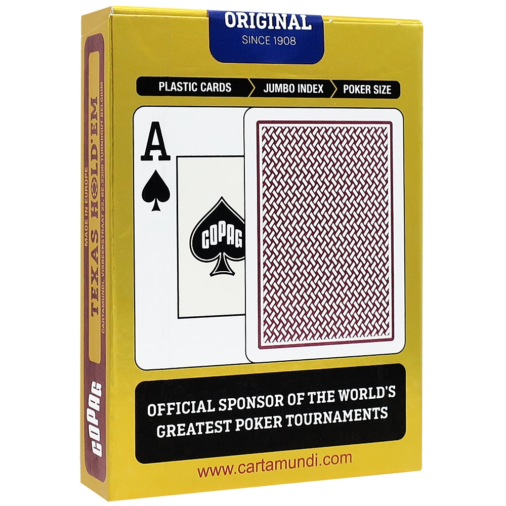 COPAG Gold - Burgundy Texas Hold'em Plastic Playing Cards