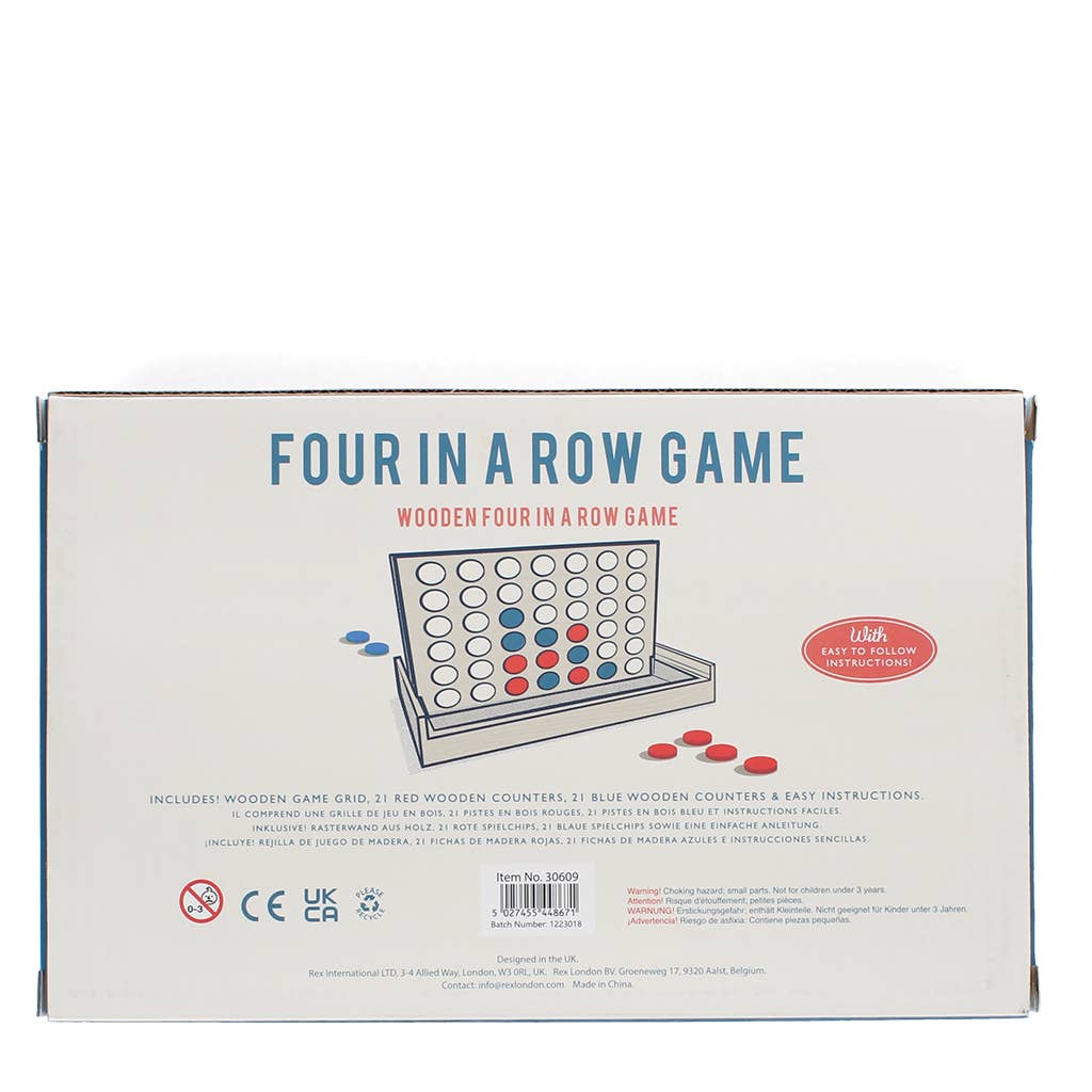 Wooden Four in a Row game set