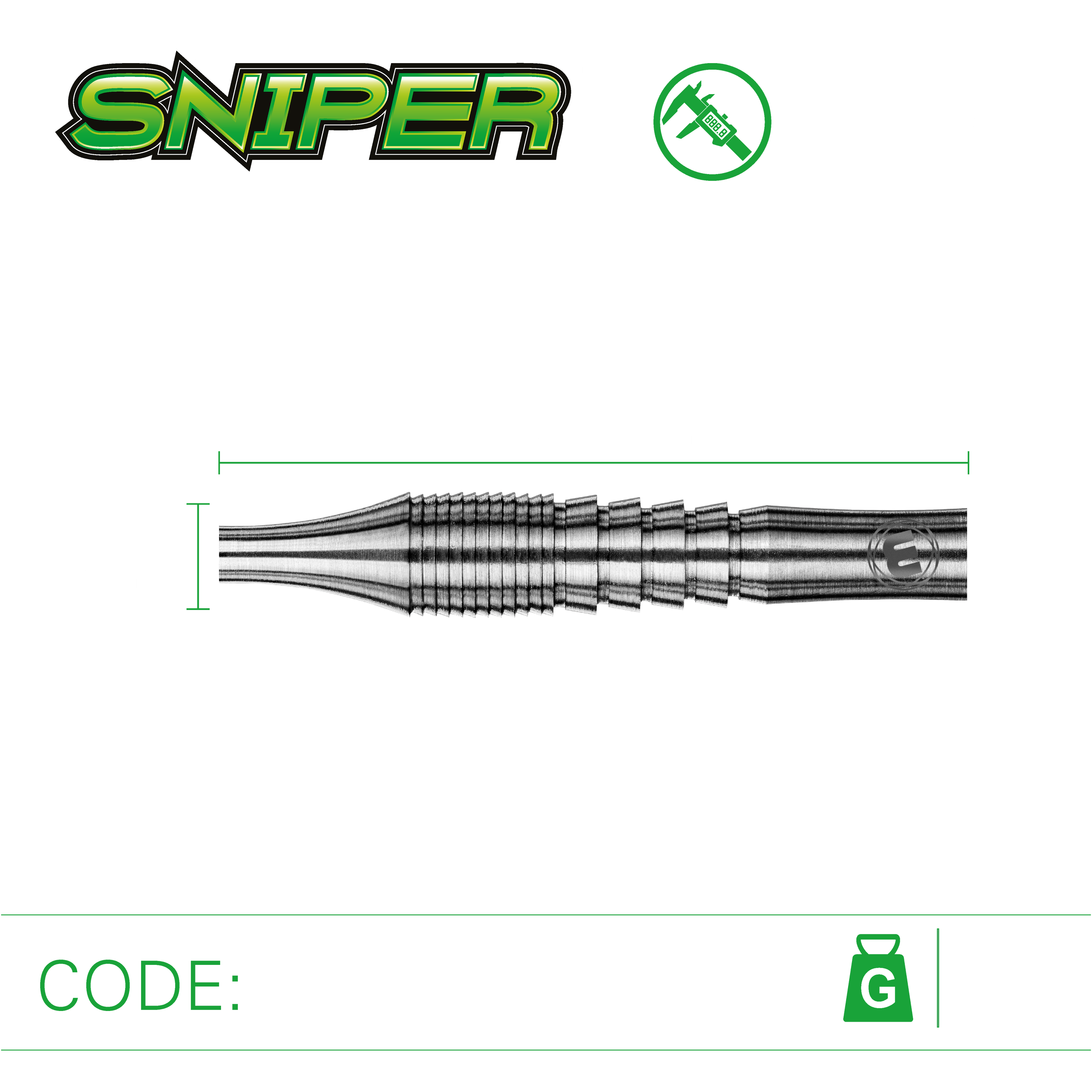Winmau Sniper 90% Tungsten Darts Green