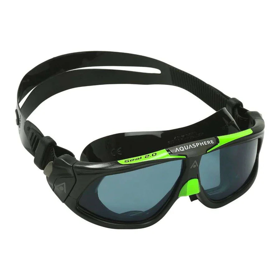 Aquasphere Seal 2.0 Adult Goggle Black Green Dark Lens