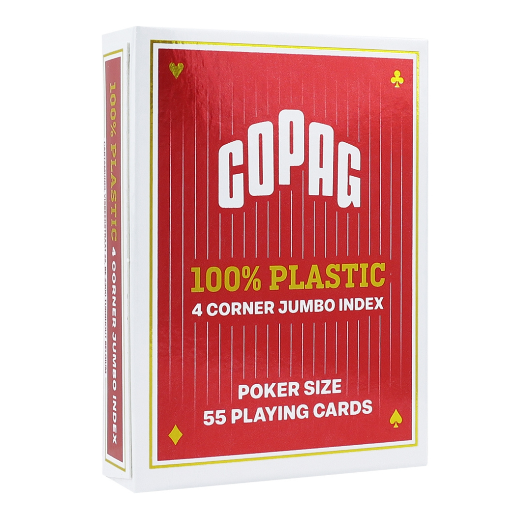 Copag - Red 4 Corner Jumbo Index Plastic Playing Cards