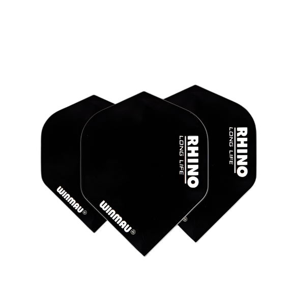 Winmau Rhino Extra Thick Dart Flights Solid Black x 10