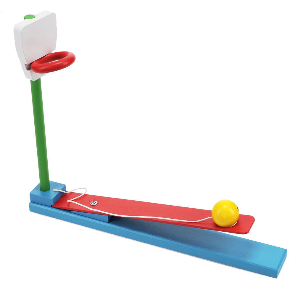 Wooden tabletop basketball game