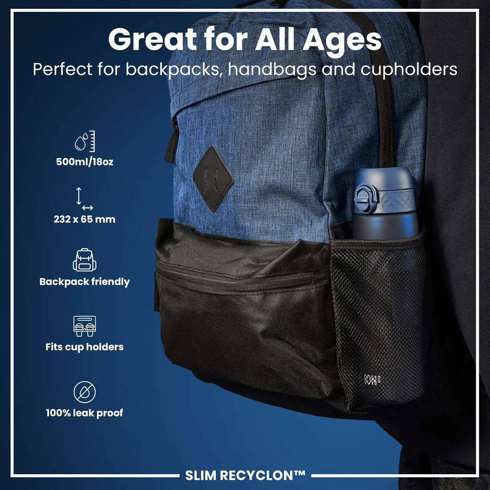 Ion8 Slim Water Bottle Navy