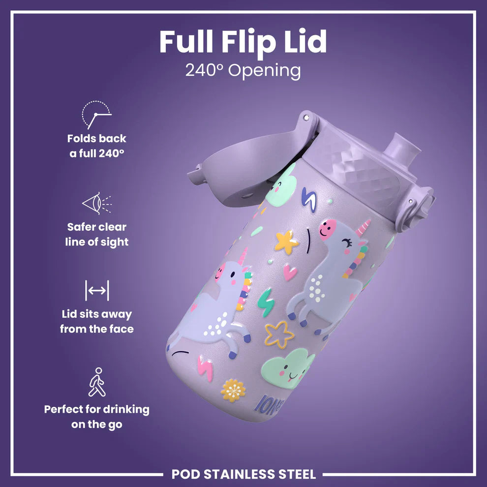 Ion8 Pod Stainless Steel Water Bottle Unicorns