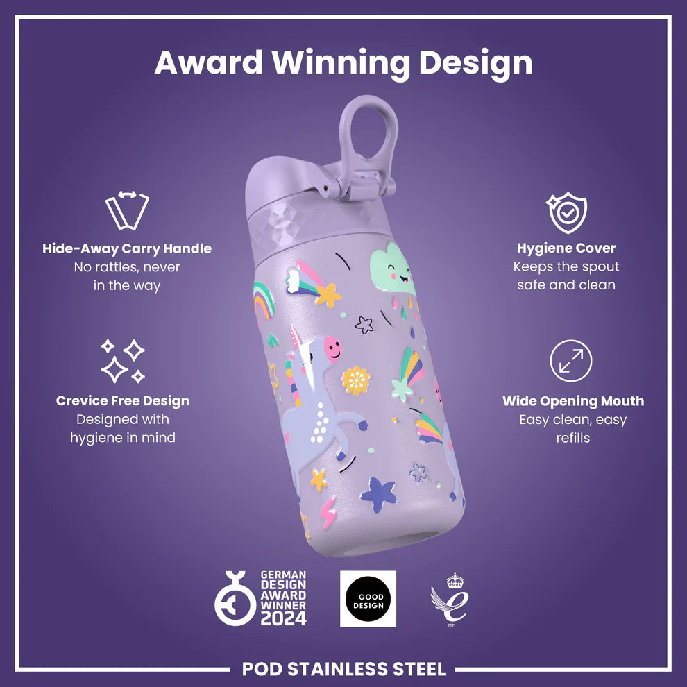 Ion8 Pod Stainless Steel Water Bottle Unicorns