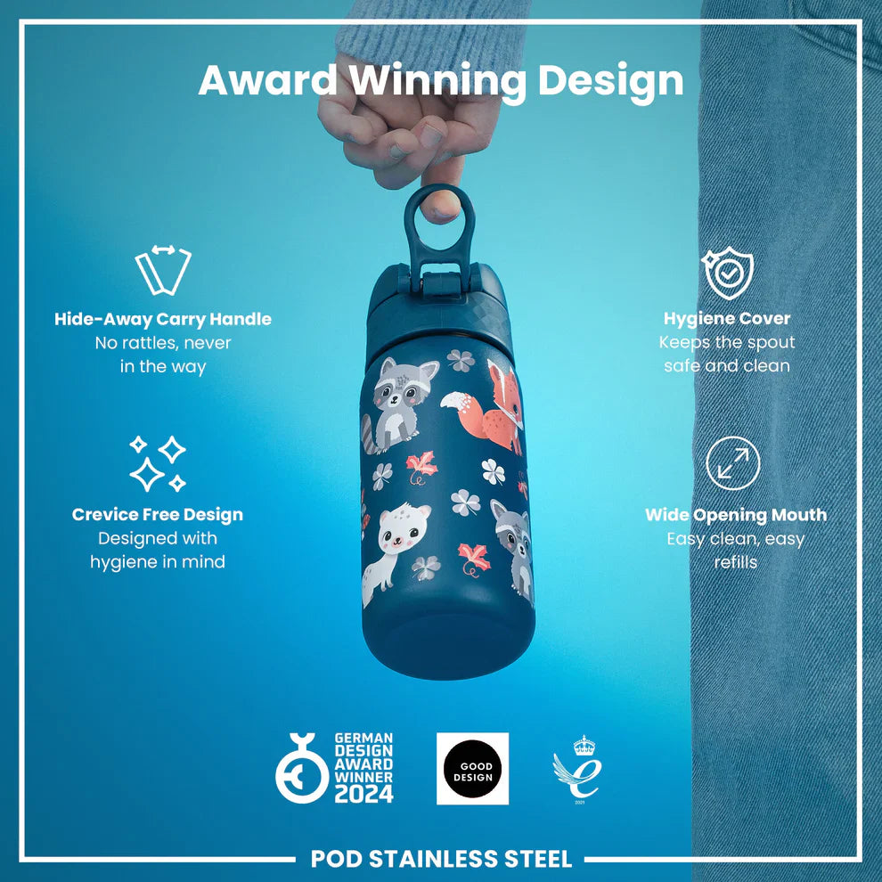 Ion8 Pod Stainless Steel Water Bottle Forest Animals