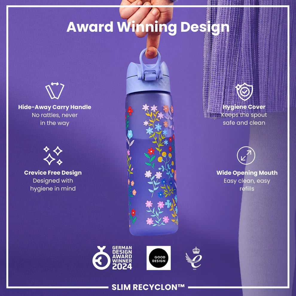 Ion8 Slim Water Bottle Delicate Floral
