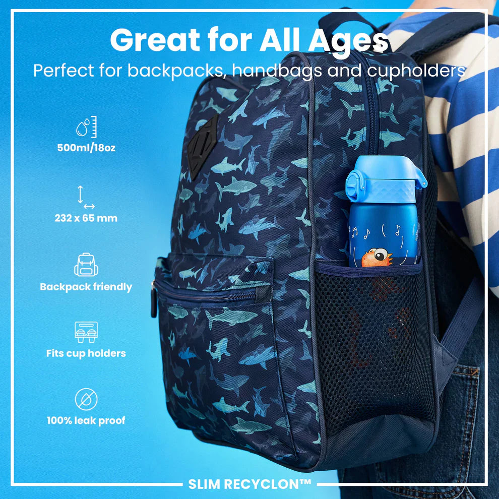 Ion8 Slim Water Bottle Dino Band