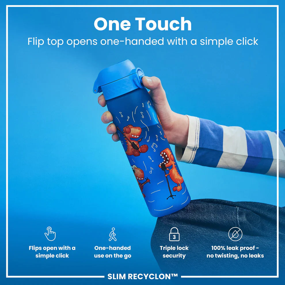 Ion8 Slim Water Bottle Dino Band