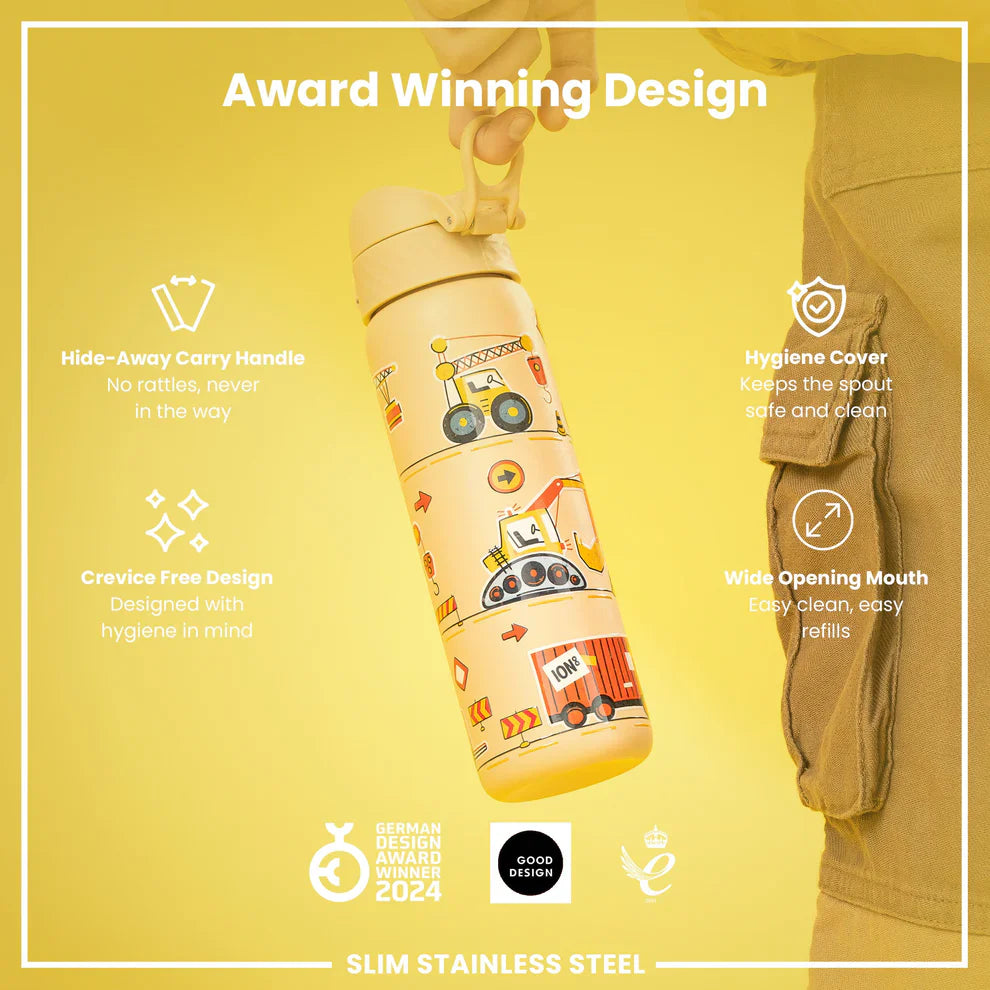 Ion8 Slim Stainless Steel Water Bottle Construction Machine