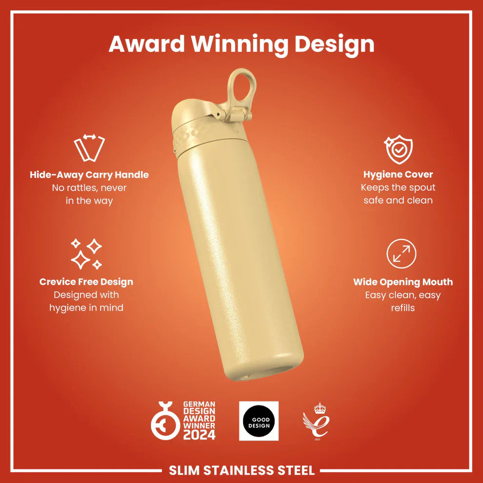 Ion8 Slim Stainless Steel Water Bottle Desert