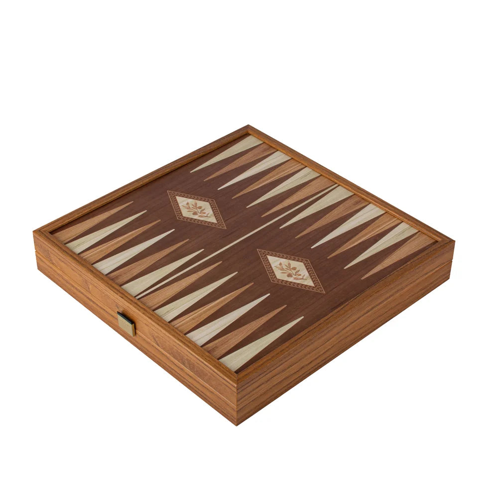 Manopoulos Classic Style 4-in-1 Combo Game Set: Chess, Backgammon, Ludo & Snakes