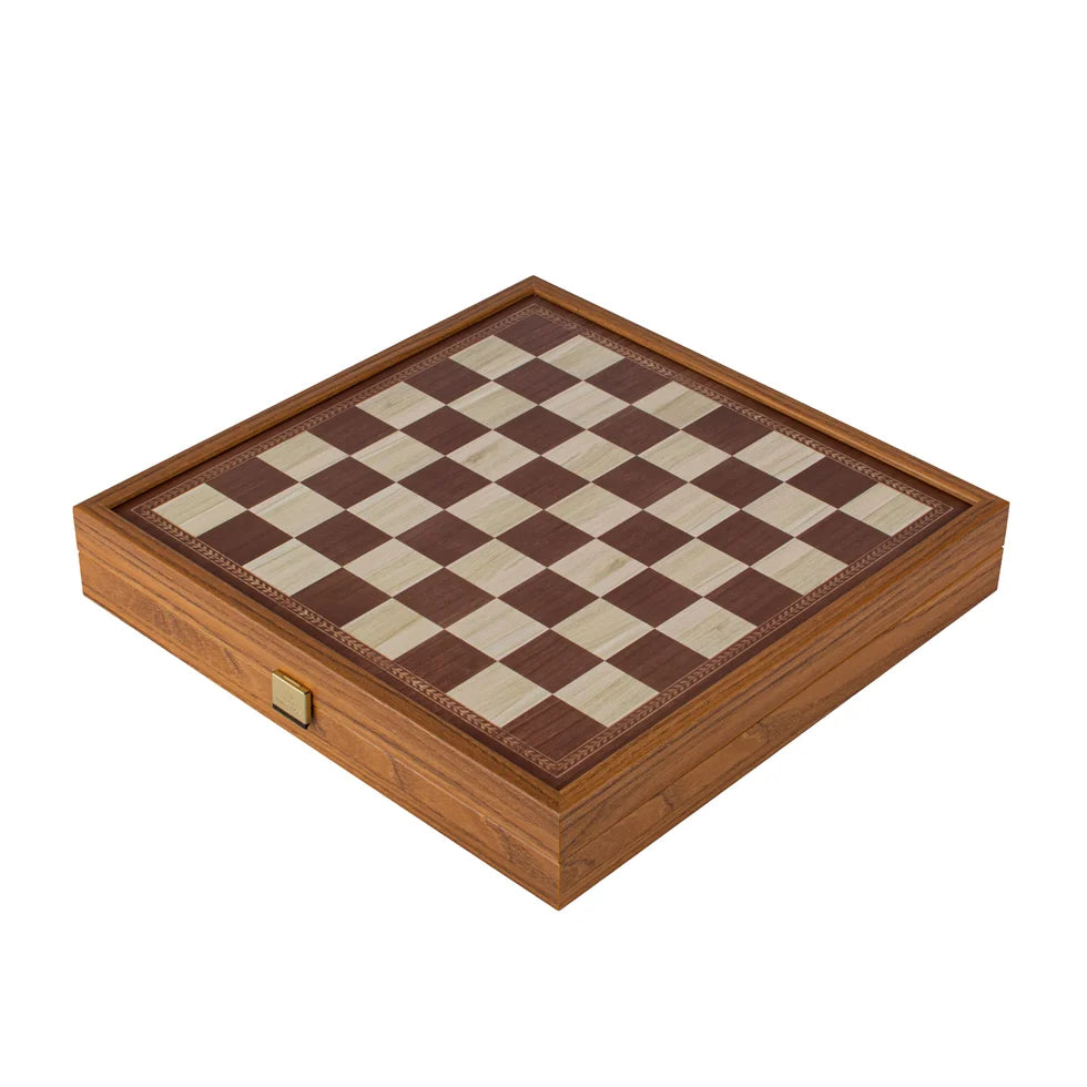 Manopoulos Classic Style 4-in-1 Combo Game Set: Chess, Backgammon, Ludo & Snakes