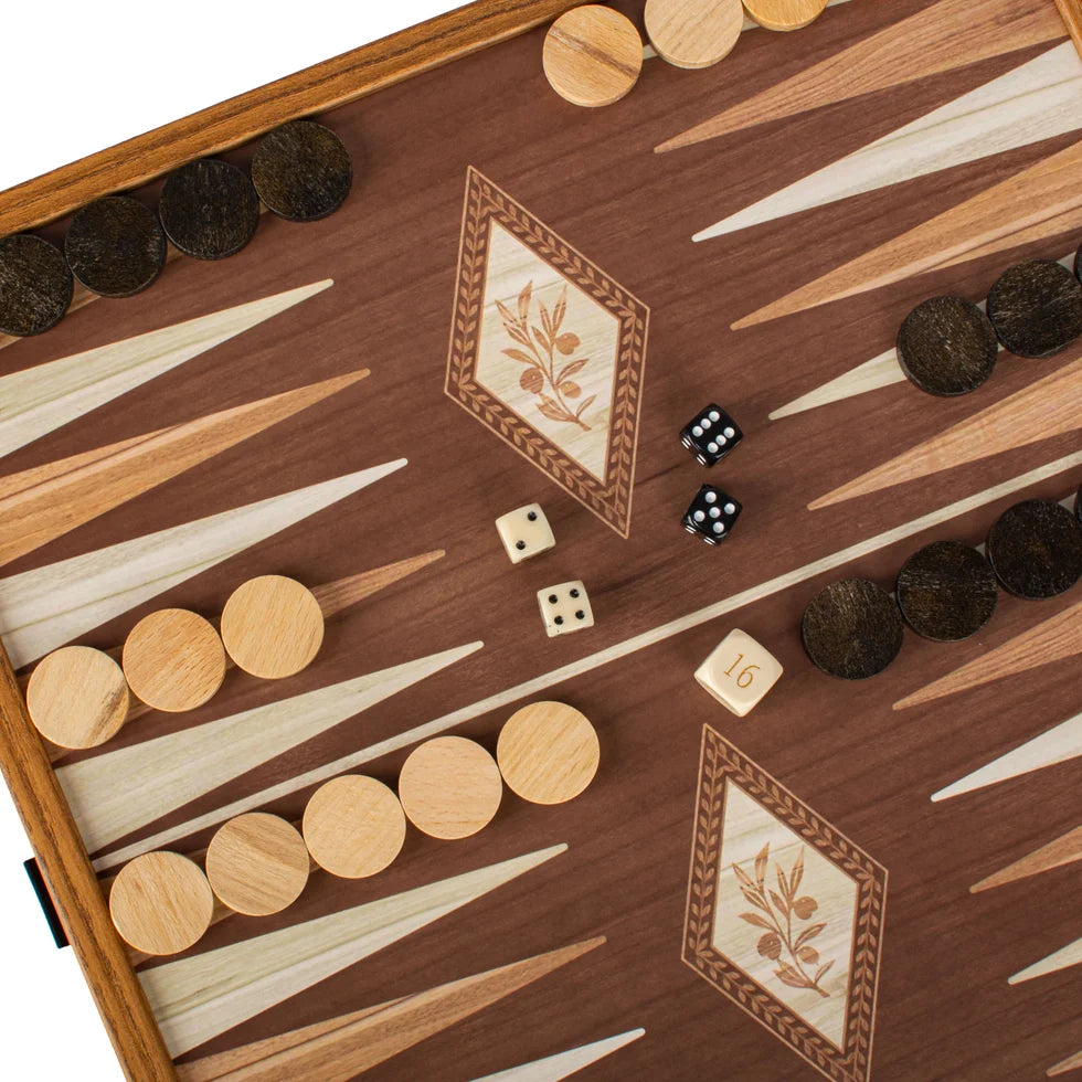 Manopoulos Classic Style 4-in-1 Combo Game Set: Chess, Backgammon, Ludo & Snakes