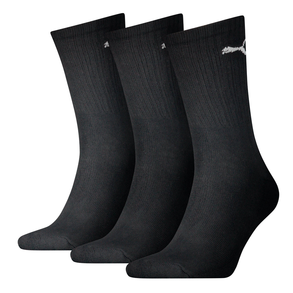 Puma Crew 3pk Black x6 New