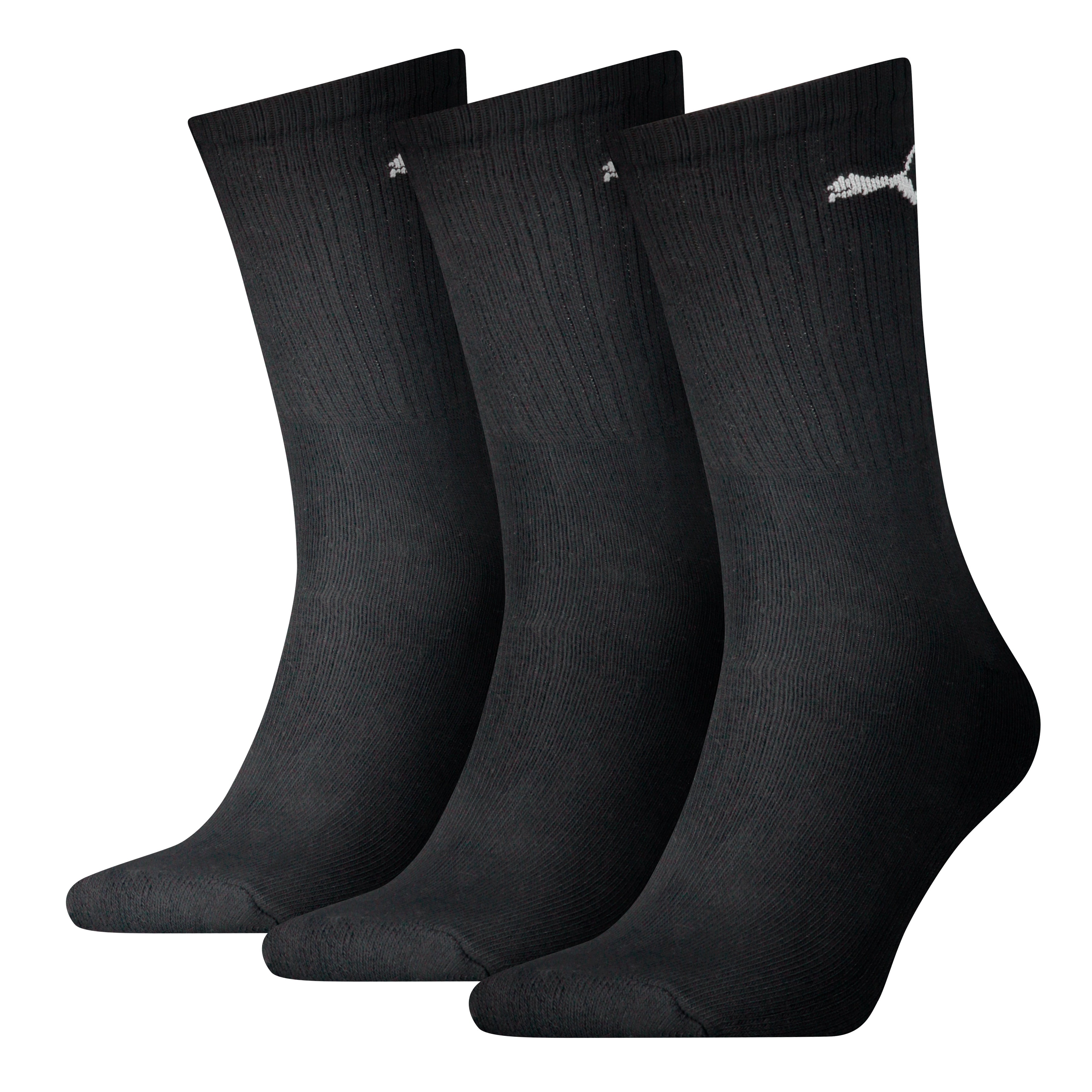 Puma Crew 3pk Black x6 New