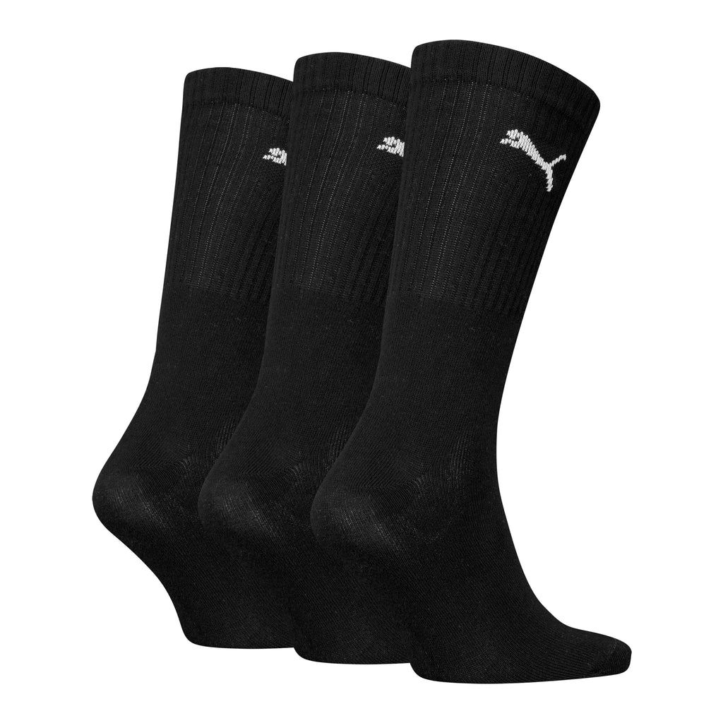 Puma Crew 3pk Black x6 New