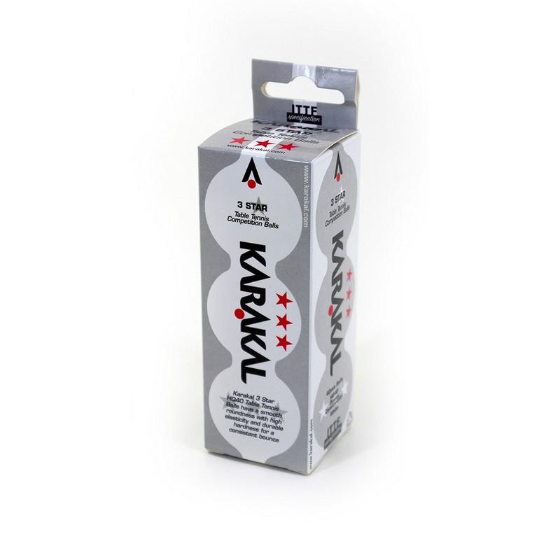 Karakal Table Tennis Ball - White - 3* (x3)