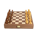 Manopoulos Handcrafted Walnut Chess Set with Staunton Chessmen (6.4cm King)