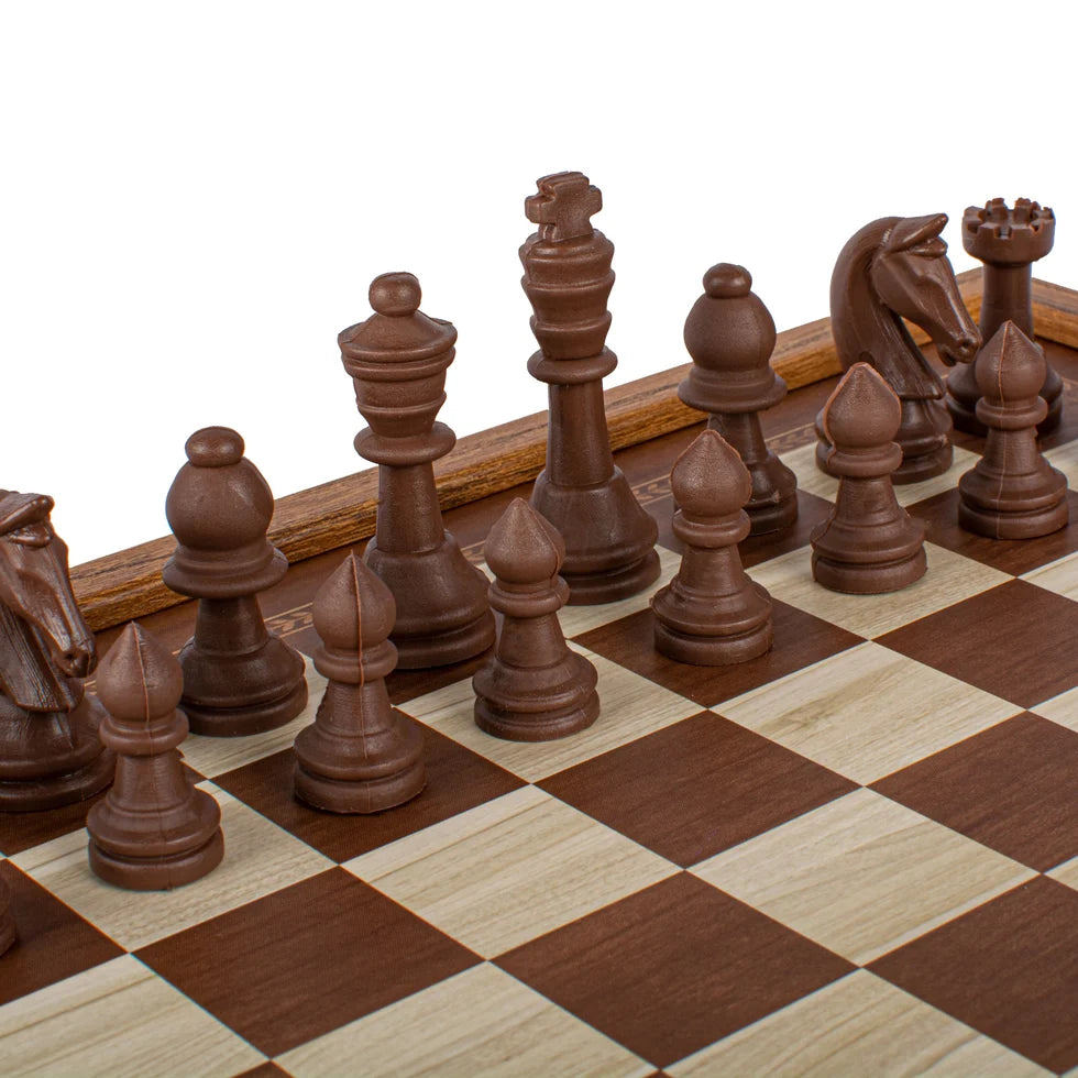 Manopoulos Classic Style 2-in-1 Combo Game Set: Chess & Backgammon