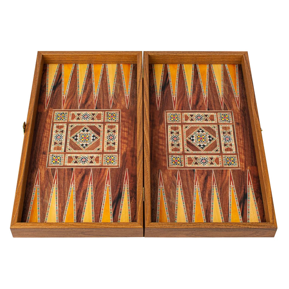Manopoulos Handcrafted Mosaic Traditional Style Backgammon Set