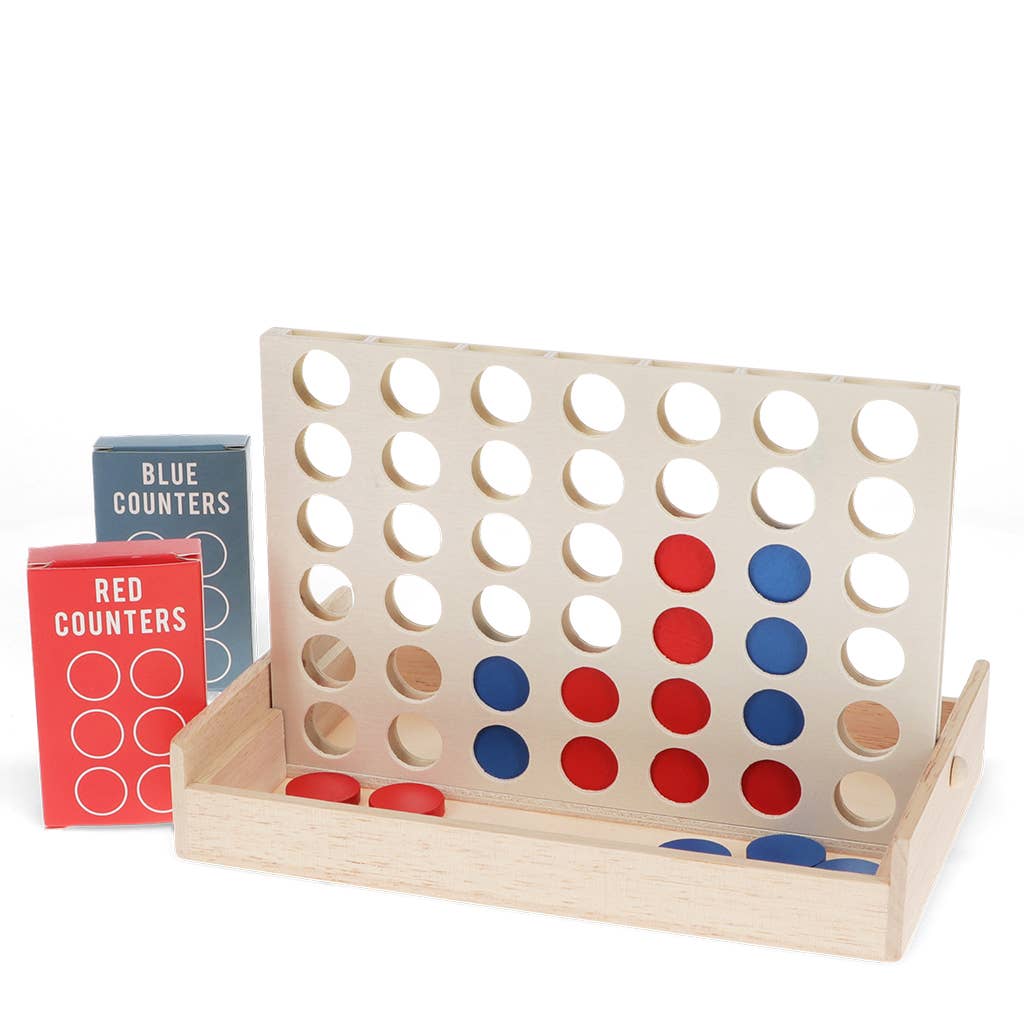 Wooden Four in a Row game set
