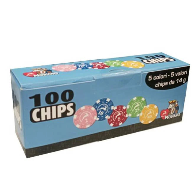 Modiano 100 Poker Chips Set with Transparent Tray